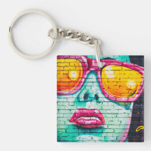Dubbelzijdige sleutelhanger - Lipstick Urban Stree