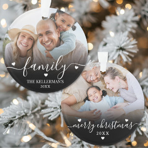 Dubbelzijdige Twee Foto Familie Kerst Ornament