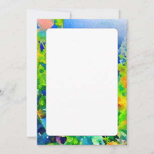 Dubbelzijdige witte levendige abstracte aquarel kaart