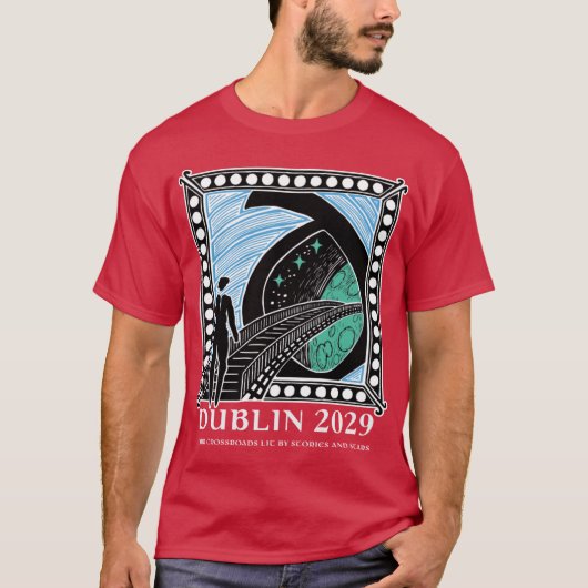 Dublin2029 bid with writing white retro t-shirt (Voorkant)