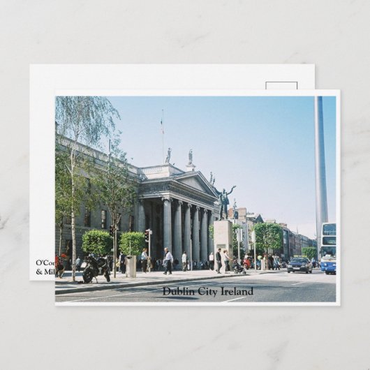 Dublin centrum, GPO & Millennium Spire Briefkaart (Voorkant / Achterkant)