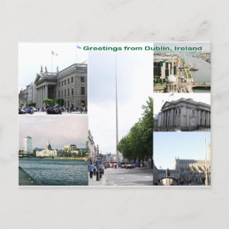 Dublin City Ireland beroemde landmerken Briefkaart