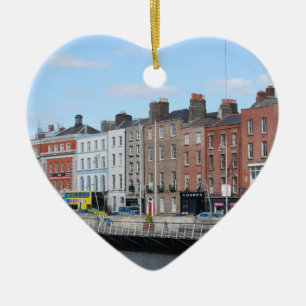 Dublin City op The Liffey Keramisch Ornament