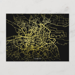 Dublin Gold Style Art Map Briefkaart