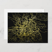 Dublin Gold Style Art Map Briefkaart (Voorkant / Achterkant)