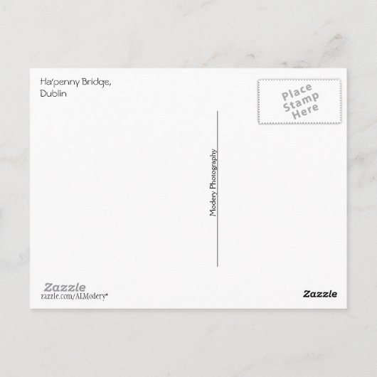 Dublin (Ha'penny Bridge) Briefkaart (Achterkant)