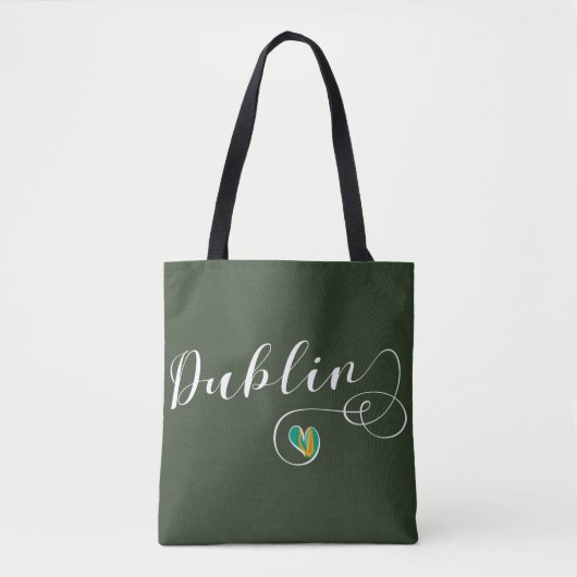 Dublin Heart Grocery Bag, Ierland Tote Bag (Voorkant)