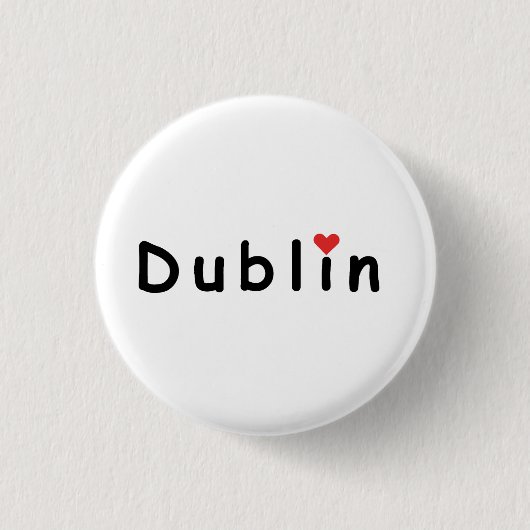 Dublin Ierland, ik hou van Dublin Ronde Button 3,2 Cm (Voorkant)