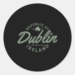 Dublin Ierland Klaverblad Iers St. Patricks Dag Ronde Sticker