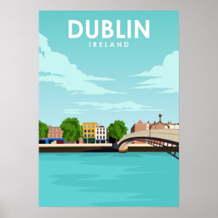 Dublin Ierland - Minimale illustratiereiskunst Poster