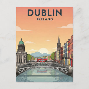 Dublin Ierland Reizen Briefkaart