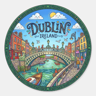 Dublin Ierland Ronde Sticker