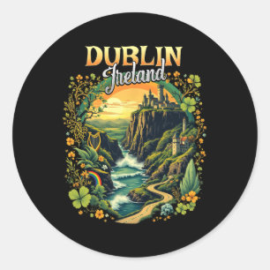Dublin Ierland Vakantie Reis Iers Souvenir Ronde Sticker