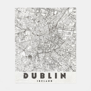 Dublin Ierland Vintage Reis Kaart Fleece Deken