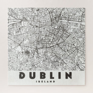 Dublin Ierland Vintage Reis Kaart Legpuzzel