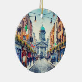 Dublin Ierland Waterverf Kerstmis Keramisch Ornament (Rechts)