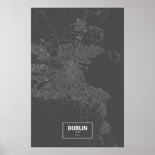 Dublin, Ierland (zwart wit) Poster (Voorkant)