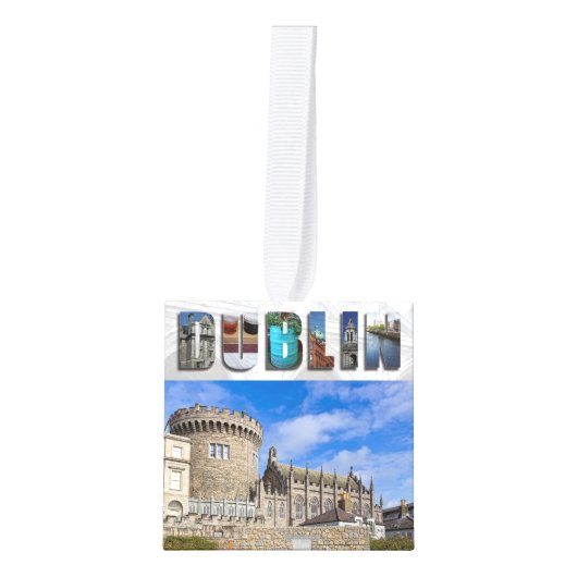 Dublin Ireland City Travel Photos Custom Kubus Ornament (Voorkant)