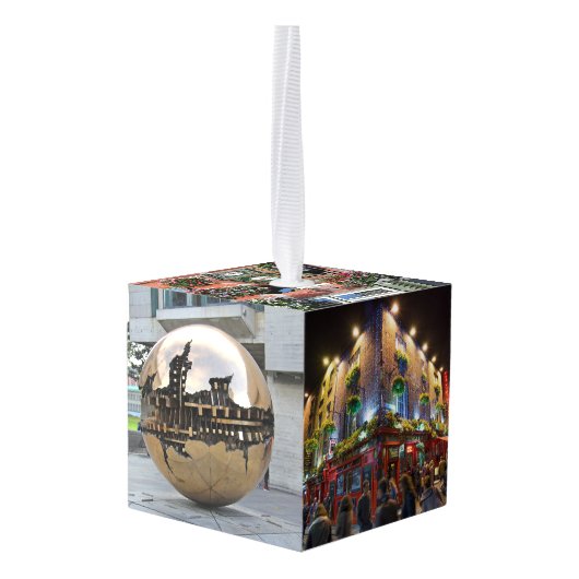 Dublin Ireland City Travel Photos Custom Kubus Ornament (Achter hoekig)