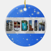 Dublin Ireland City Travel Photos Kerstmis Keramisch Ornament (Achterkant)