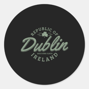 Dublin Ireland Clover Leaf Irish St. Patrick's Day Ronde Sticker