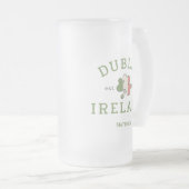 Dublin Ireland Est. 988 St. Patrick's Day Matglas Bierpul (Voorkant rechts)