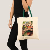 Dublin Ireland Illustration Travel Art Vintage Tote Bag (Voorkant (product))