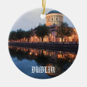 Dublin Ireland Kerstversier Keramisch Ornament (Voorkant)