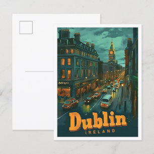 Dublin Ireland kunst reisillustratie Briefkaart