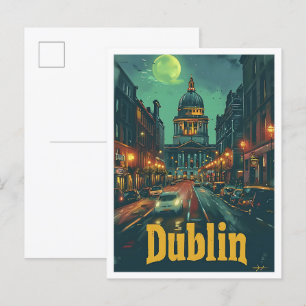 Dublin Ireland kunst reisillustratie Briefkaart