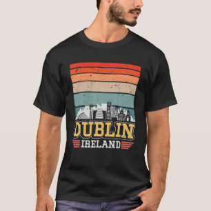 Dublin Ireland Retro Sunset Skyline Dublin T-shirt