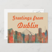 Dublin Ireland Skyline-Navaho Briefkaart (Voorkant / Achterkant)