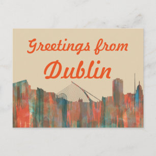 Dublin Ireland Skyline-Navaho Briefkaart