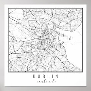 Dublin Ireland Street Map Poster