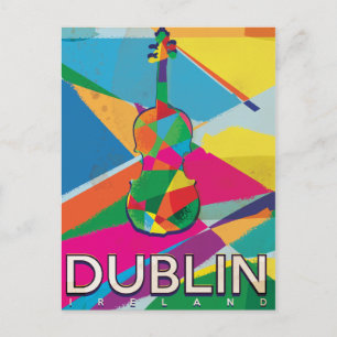 Dublin Ireland Vintage Travel poster Briefkaart