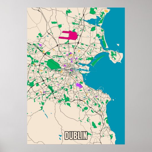 Dublin-kaart Poster (Voorkant)