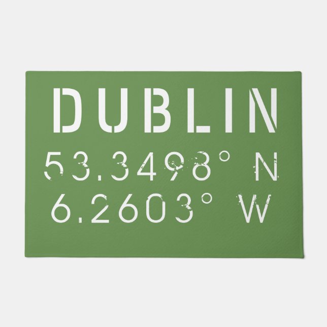 Dublin Longitude Latitude Deurmat (Voorkant)