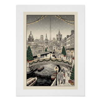 Dublin met Kerstmis Perfect Poster