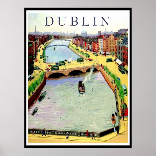 Dublin, O'Connell-brug over de Liffey Poster (Voorkant)