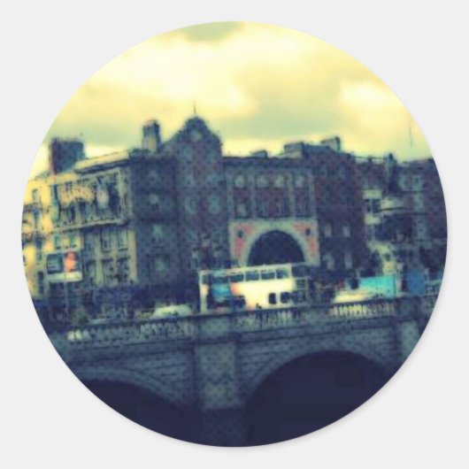 Dublin Pop Art Ronde Sticker (Voorkant)