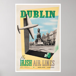 Dublin Print Ierland Reisposter Ierse Luchtvaartma
