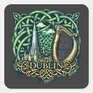 Dublin Republiek Ierland Vierkante Sticker