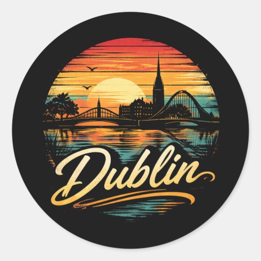 Dublin Ronde Sticker (Voorkant)