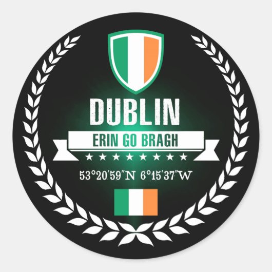 Dublin Ronde Sticker (Voorkant)