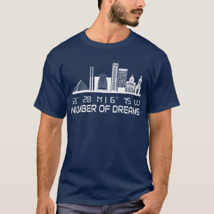 Dublin Skyline GPS coördinaten City Dream City T-shirt