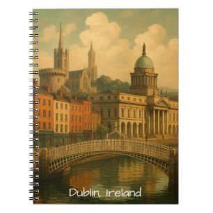 Dublin Travel Retro Ireland City ArtWork Notitieboek