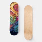 Dubman Does Design:Bright Fibonacci Swirls Skateboard (Voorkant)