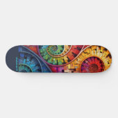 Dubman Does Design:Bright Fibonacci Swirls Skateboard (Horizontaal)