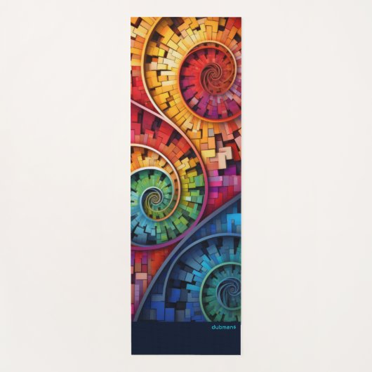 Dubman Does Design:Bright Fibonacci Swirls Yogamat (Voorkant)