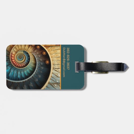 Dubman Does Design: Glowing Fibonacci Sequence Bagagelabel (Achterkant horizontaal)